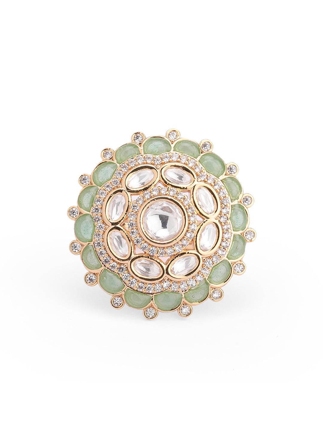 Flower Kundan Ring