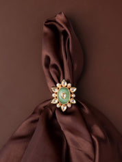 Glowing Jade Kundan Ring