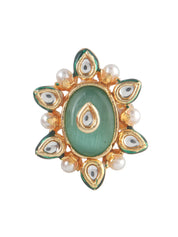 Glowing Jade Kundan Ring