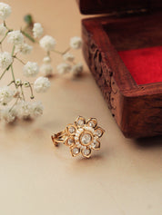 Kundan Floral Dew Ring