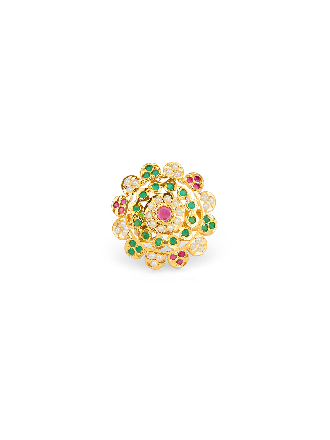 Spring blossom Jadau Ring