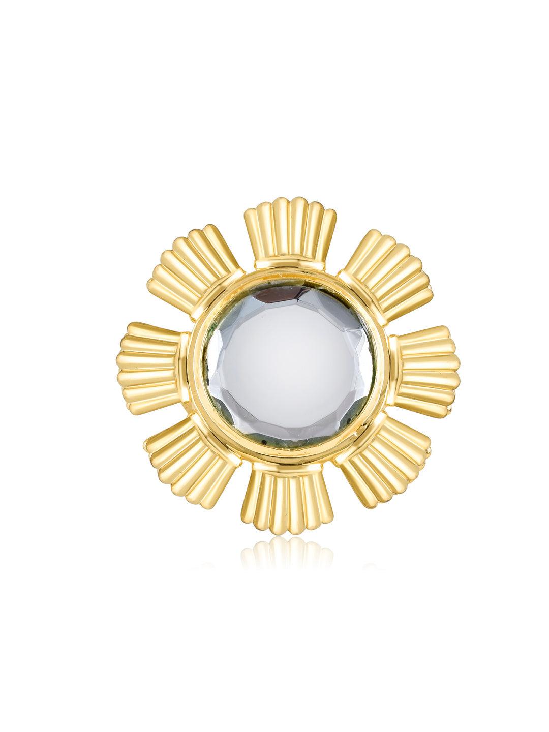  Aina Mirror and Gold Blossom Ring