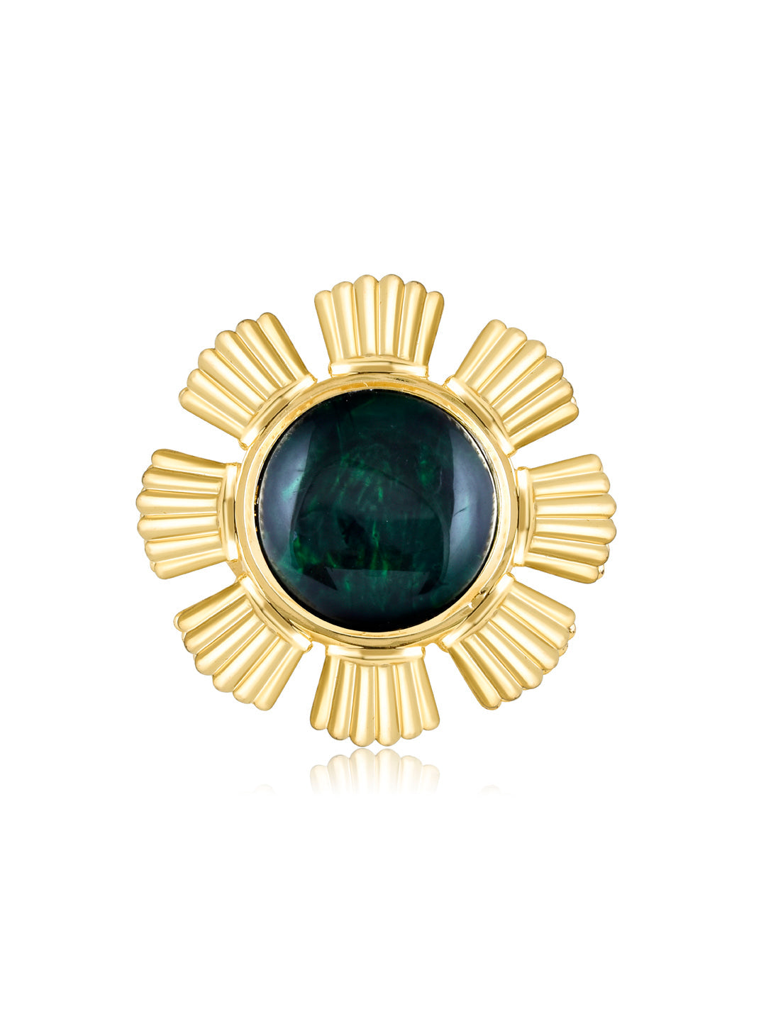  Aina Green and Gold Blossom Ring