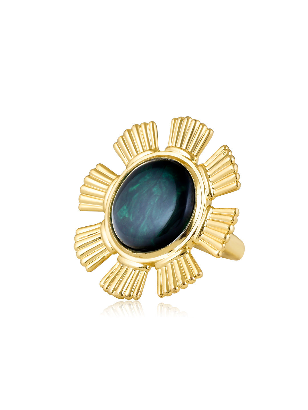 Aina Green and Gold Blossom Ring 
