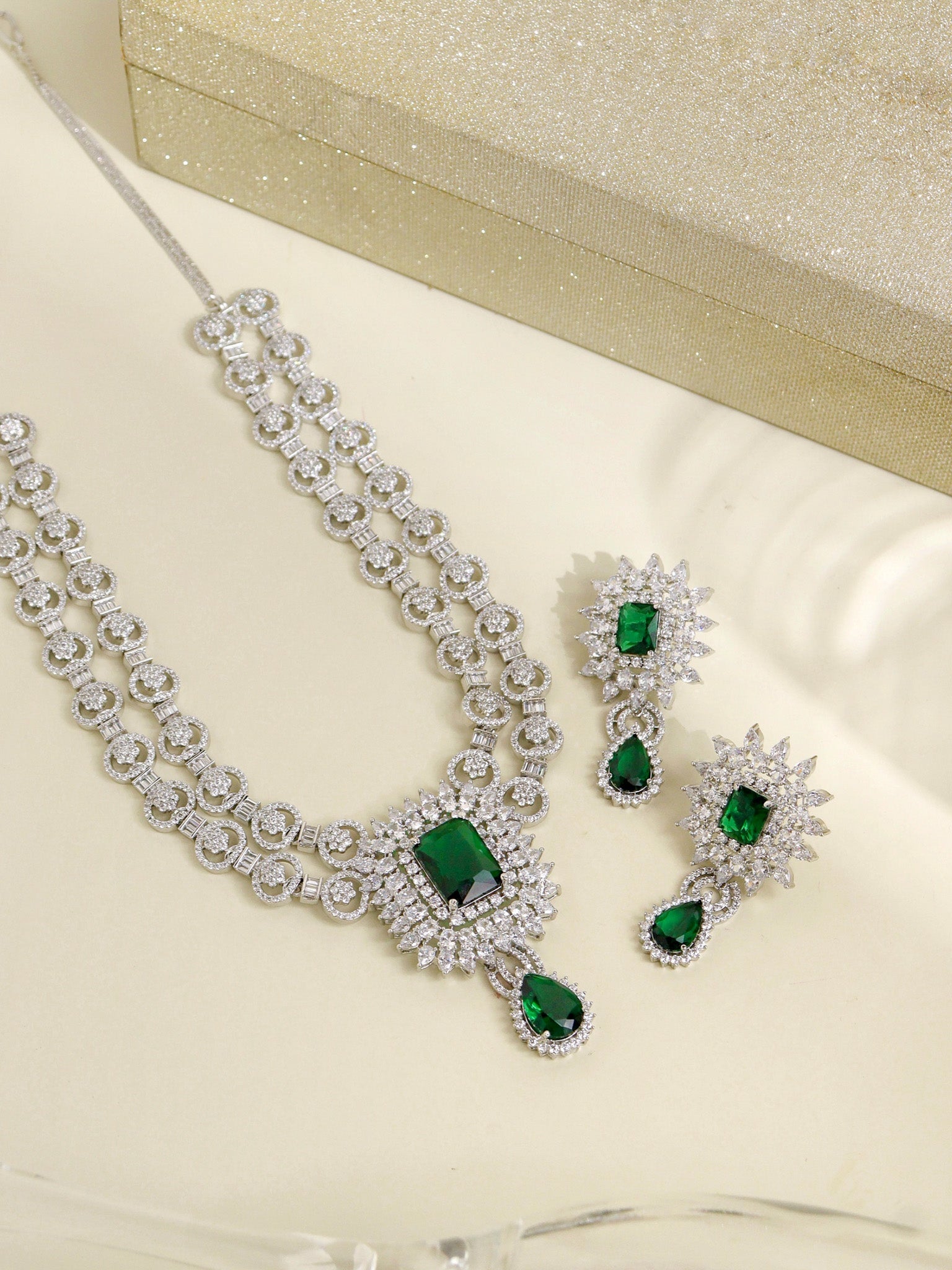 Elements of Emerald Necklace Set 