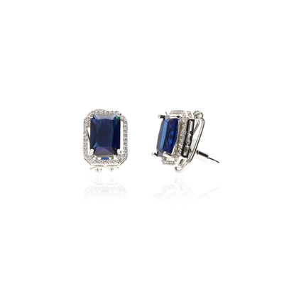 Diamante Azure Blue Cubic Zirconia Choker Necklace Set 