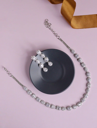 All Shapes of You! Diamante Cubic Zirconia Necklace Set 