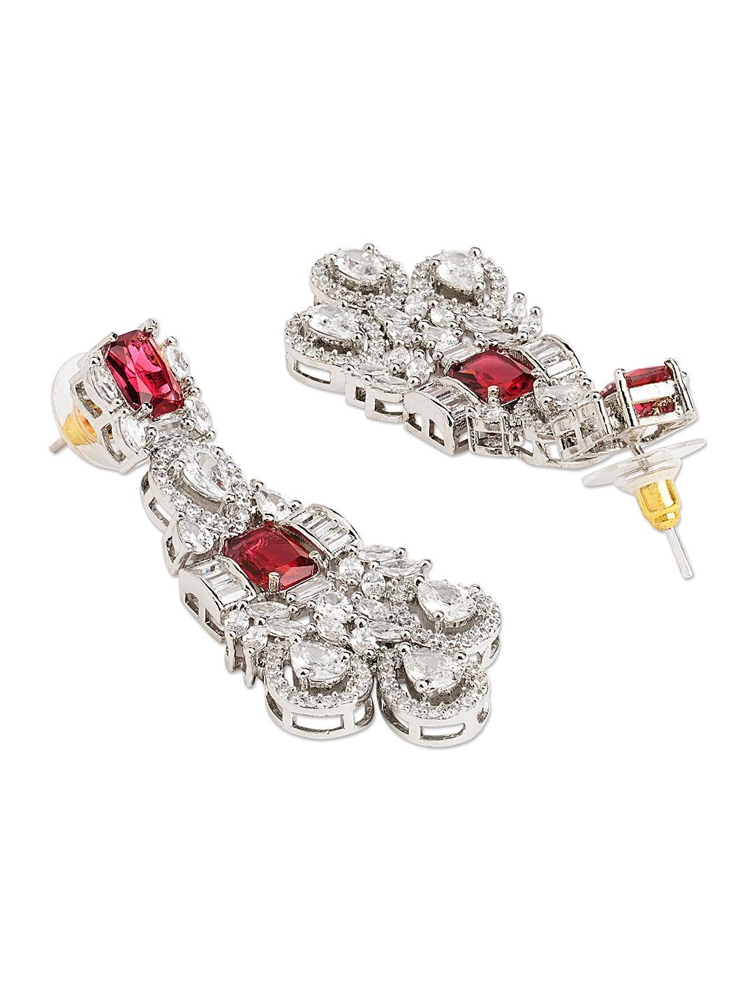 Radiant Ruby Cubic Zirconia Necklace Set 