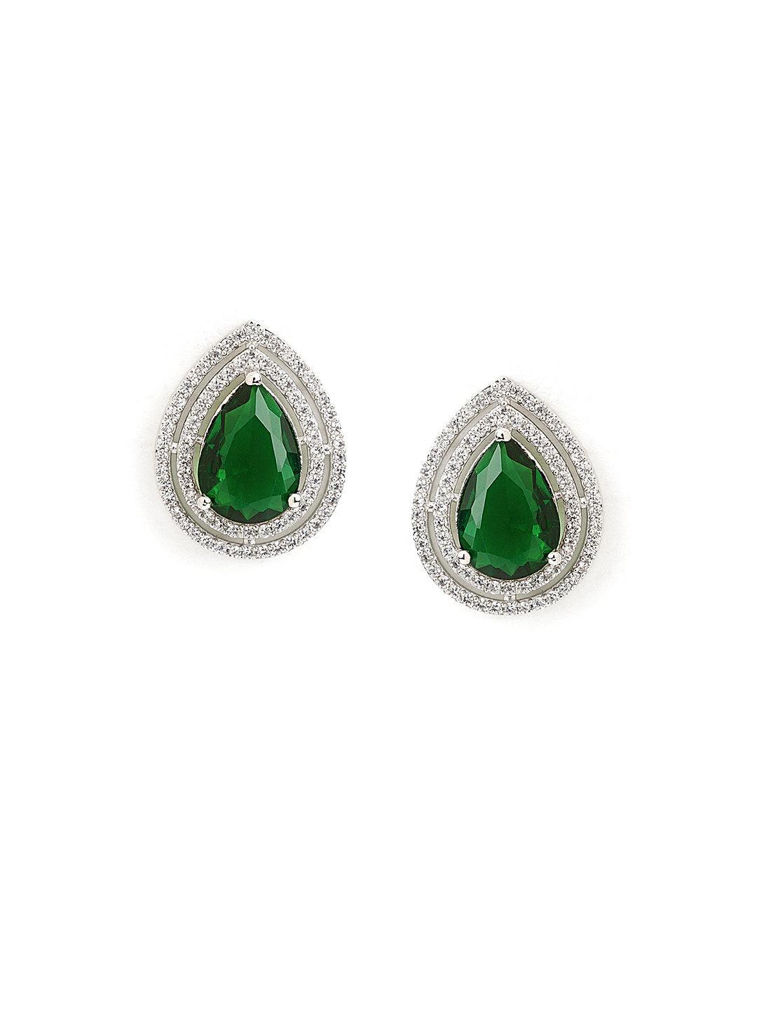 Droplet Dream Green CZ Necklace Set 