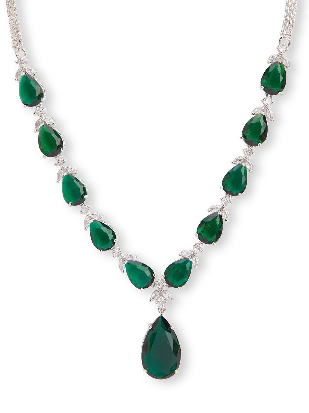 Green Garland Drop Necklace Set 