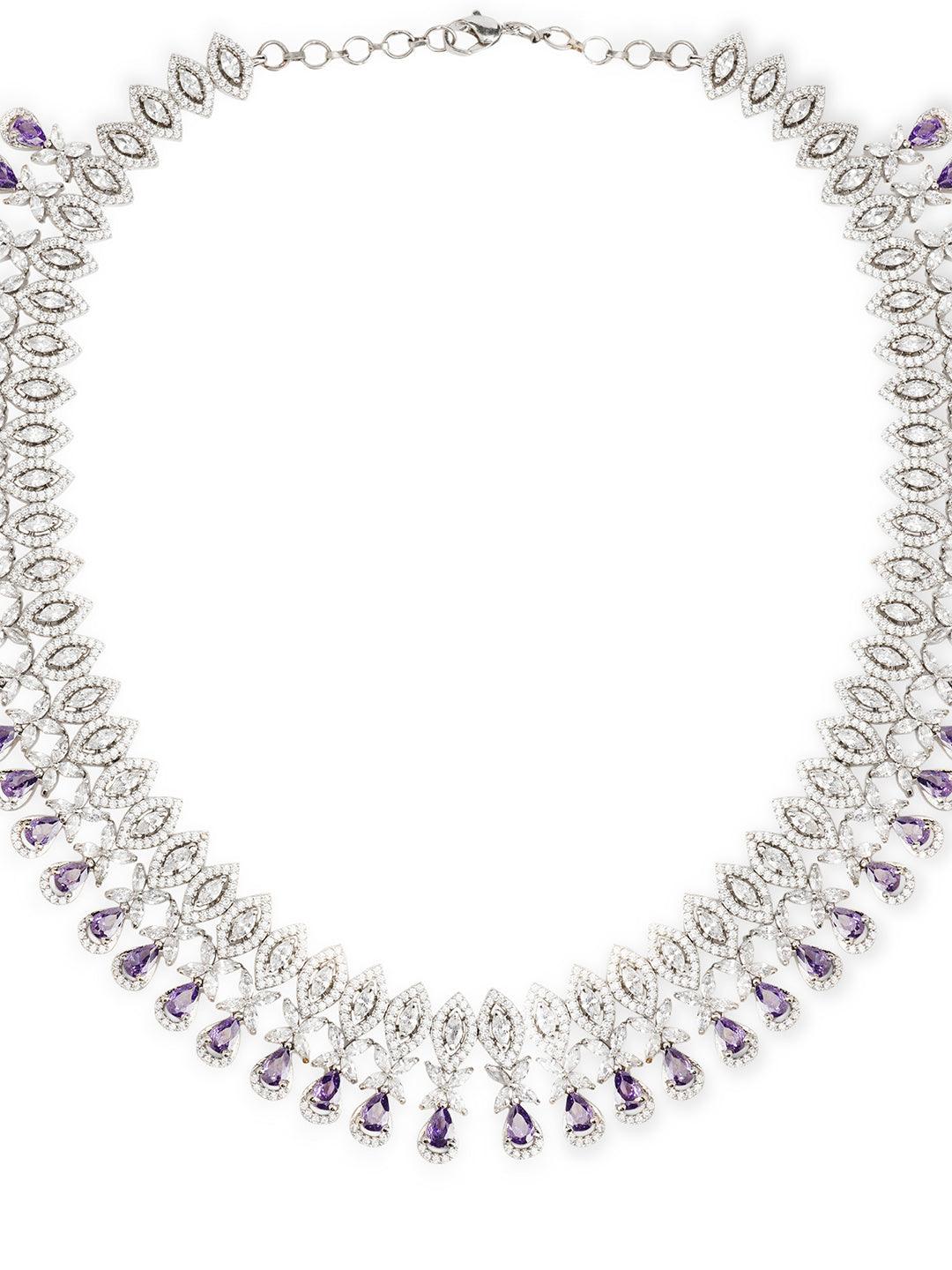 Amythyst Lace CZ Necklace Set 