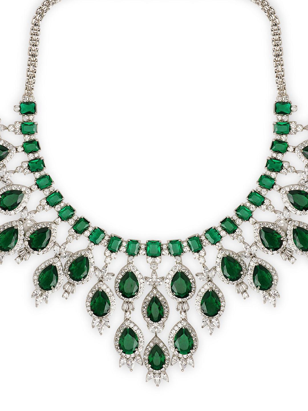 The Emerald Oasis Green CZ Necklace Set 