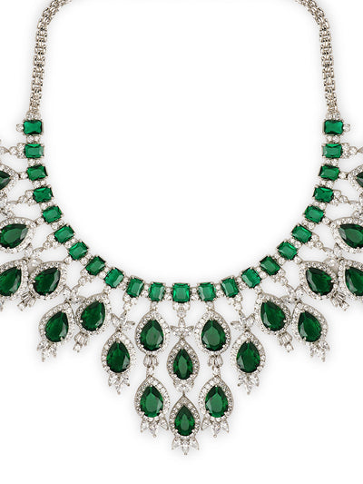  The Emerald Oasis Green CZ Necklace Set