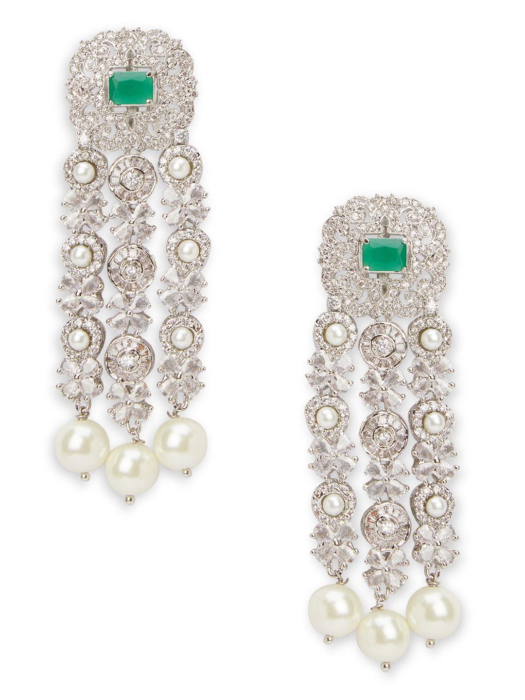 Emerald Meets Pearl Layered Necklace Set