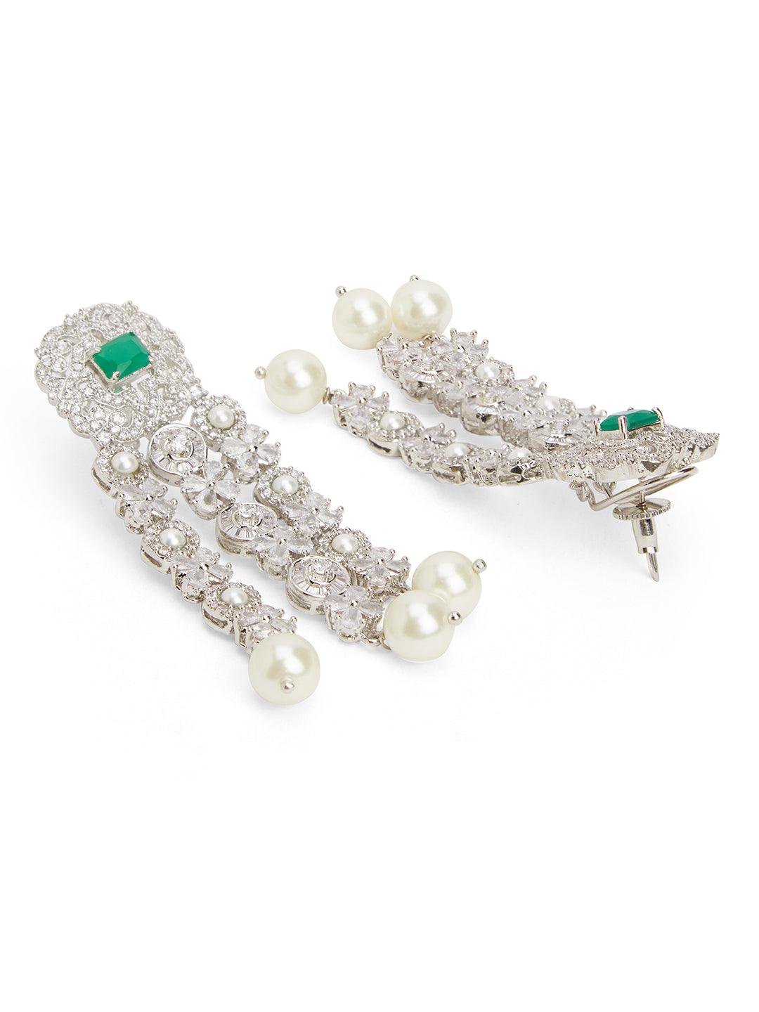 Emerald Meets Pearl Layered Necklace Set