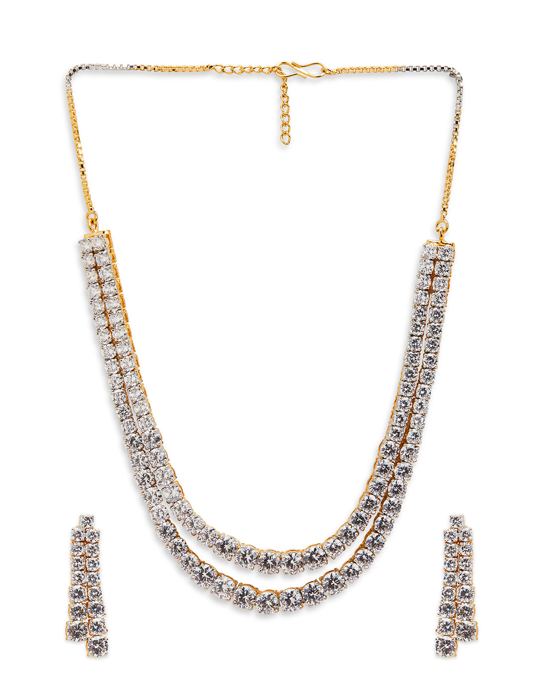 Diamond Double Layered Necklace Set