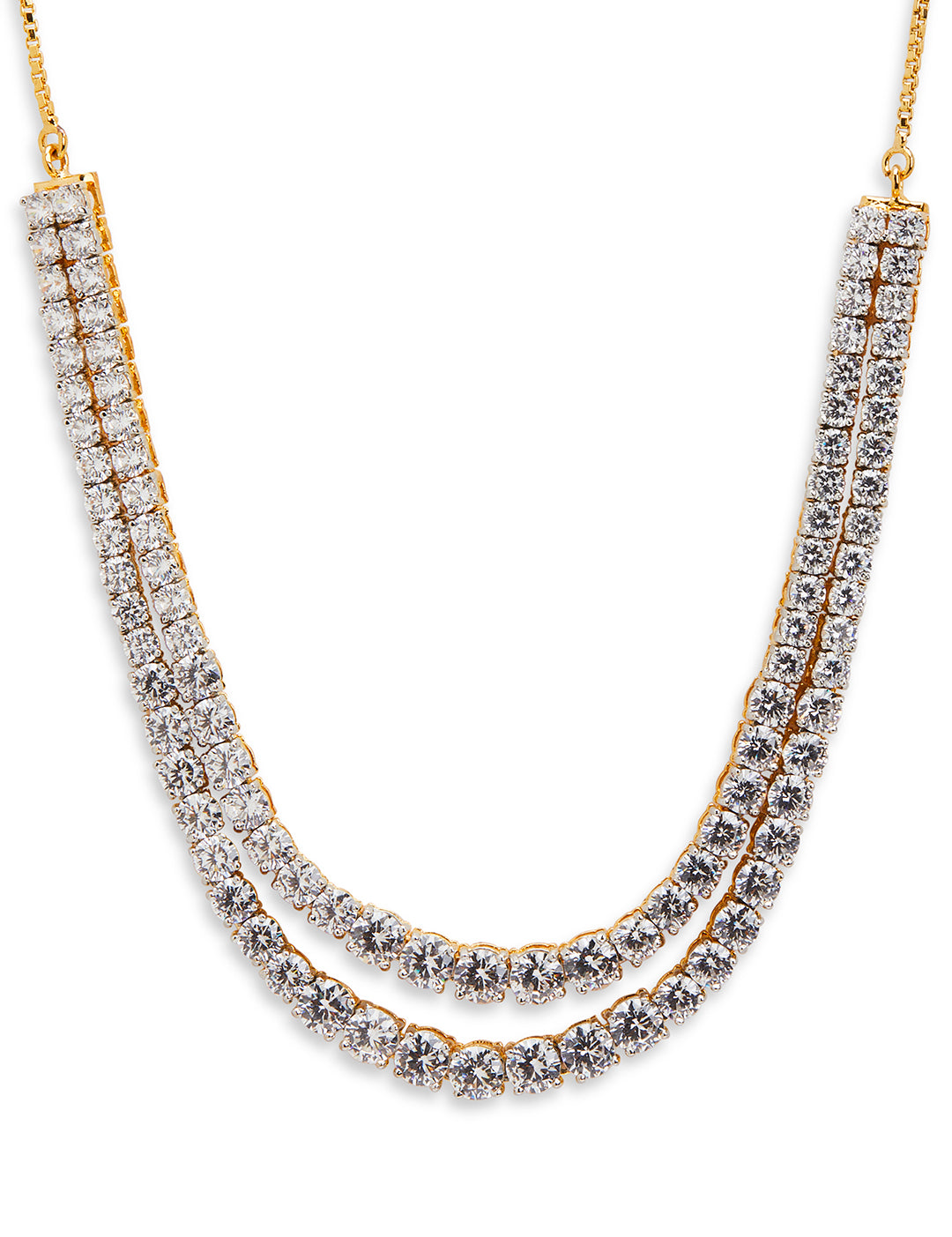 Two layered Diamond Necklaces set with matching earrings