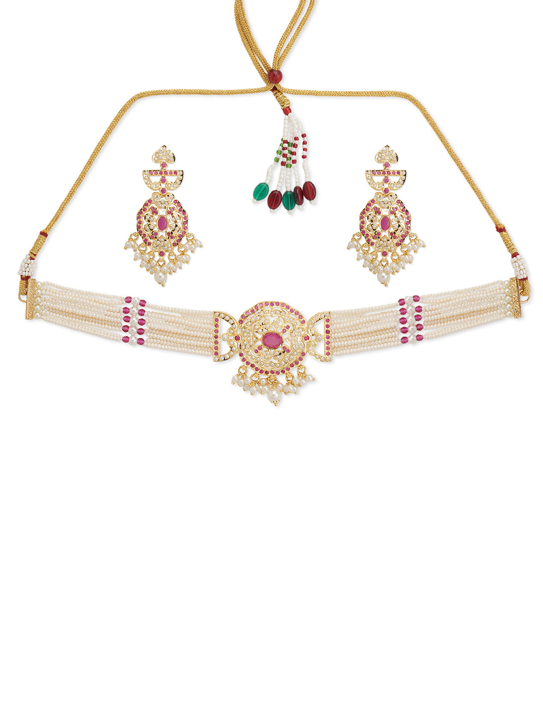 Gold Plated Choker Necklace Set