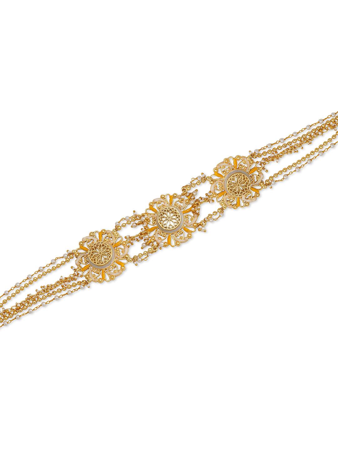 Yellow Enamel Choker Set