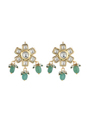 Glistening Jade Droplet Kundan Necklace Set