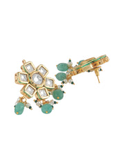 Glistening Jade Droplet Kundan Necklace Set