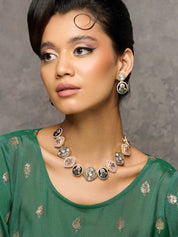 Meiraa Indigo Blush Enamel Necklace Set