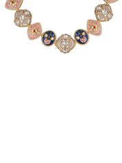 Meiraa Indigo Blush Enamel Necklace Set