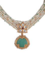 Meiraa Gilded Jade Pearly Choker Set