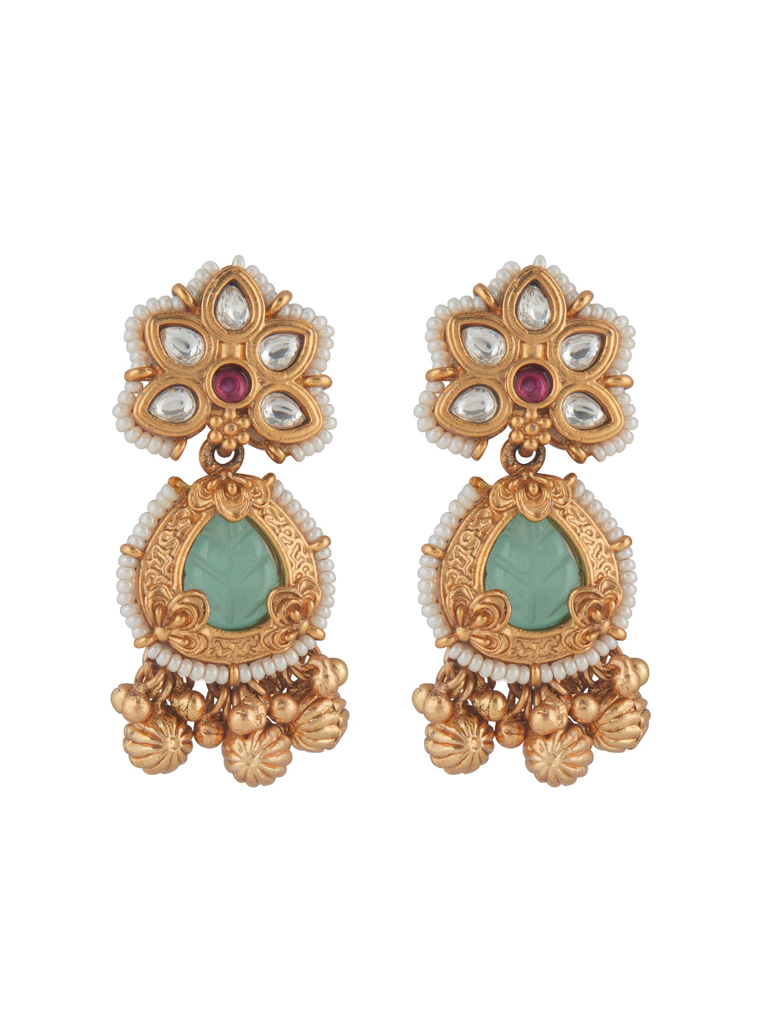 Meiraa Gilded Jade Pearly Choker Set