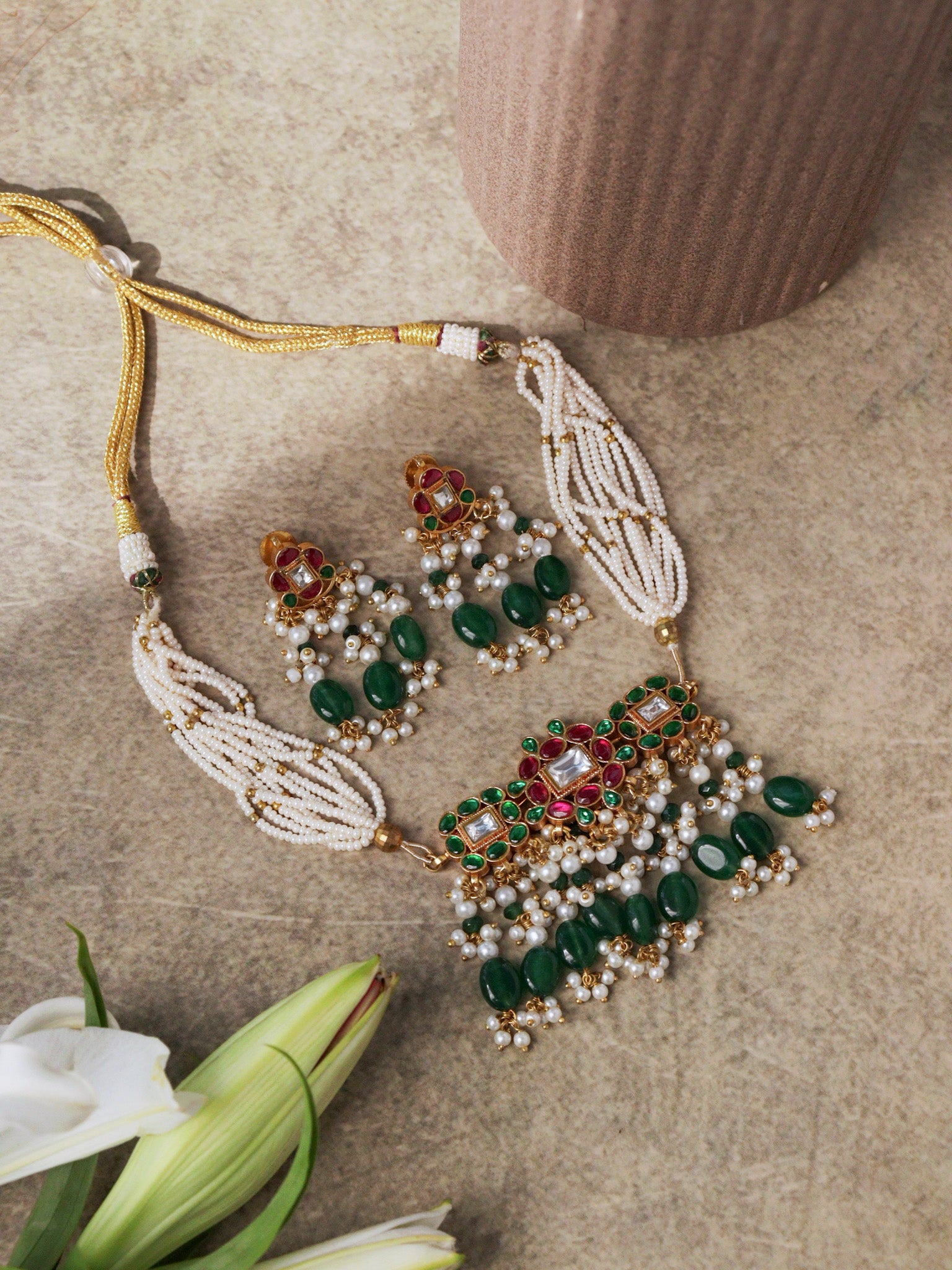 Kundan Petal Bloom Necklace Set