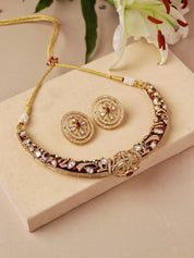 Opulent Ruby Polki Hasli Set