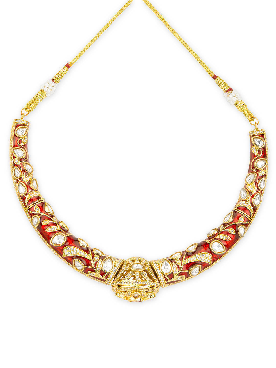 Opulent Ruby Polki Hasli Set