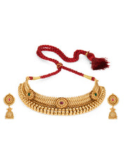 Golden Saaj Tushi Necklace Set