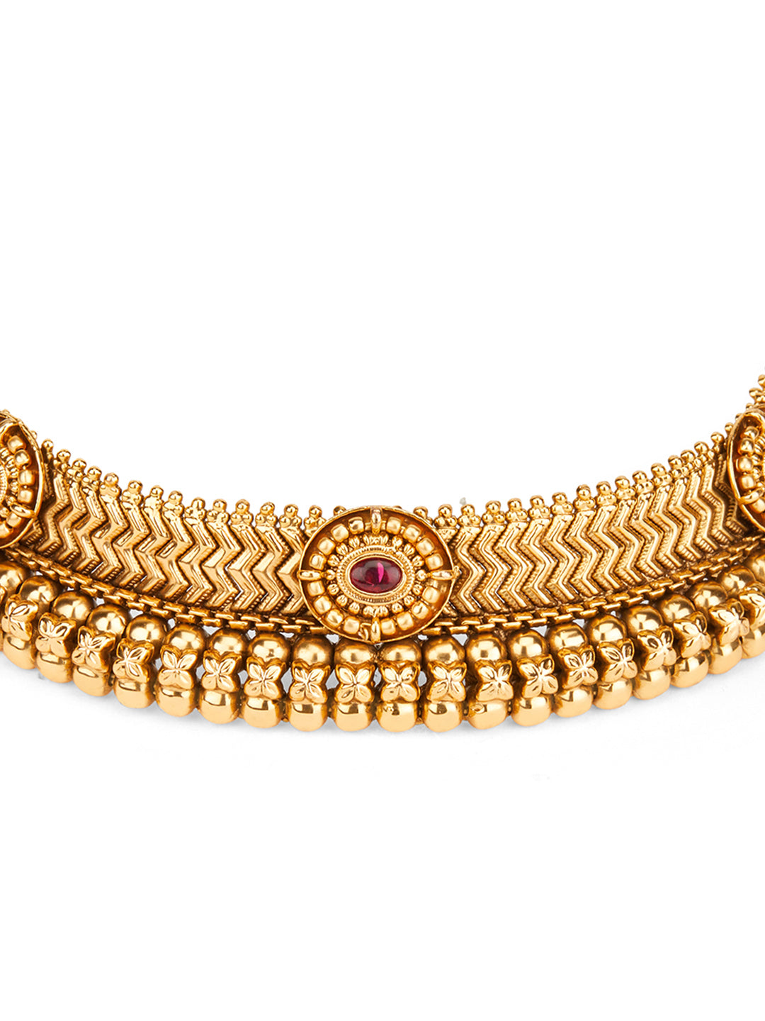 Golden Saaj Tushi Necklace Set