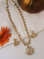 Multi-stone Jadau Long Necklace Set