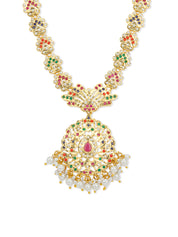 Multi-stone Jadau Long Necklace Set