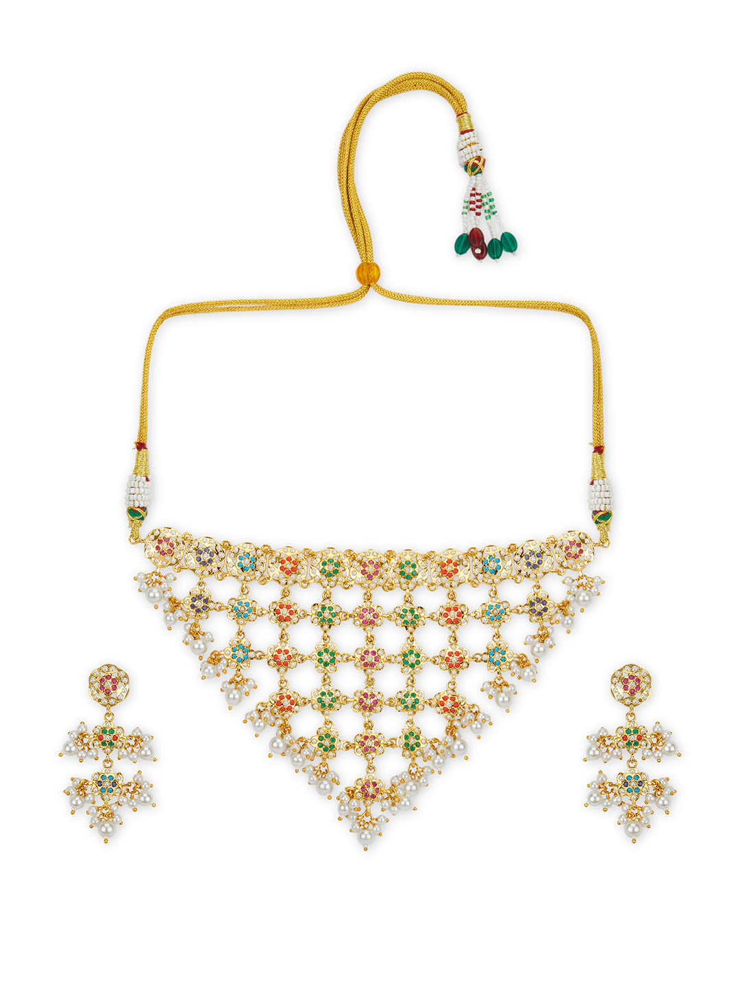 Enchanted Multicolour Jadau Necklace Set