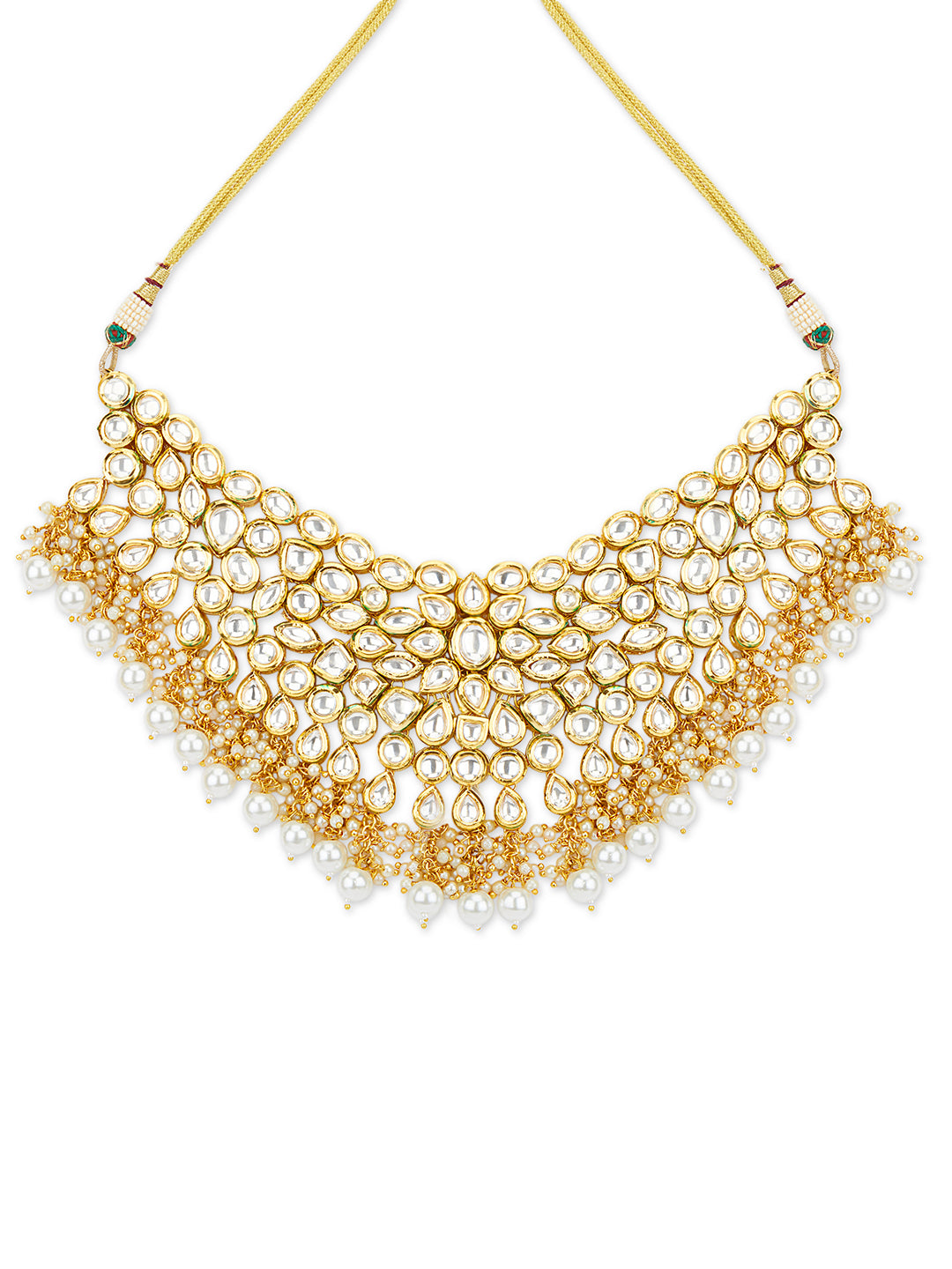 Kundan Grandeur Necklace Set With Maang Tikka