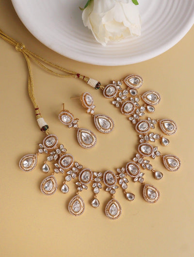 Bridal Drops of Kundan Necklace Set 