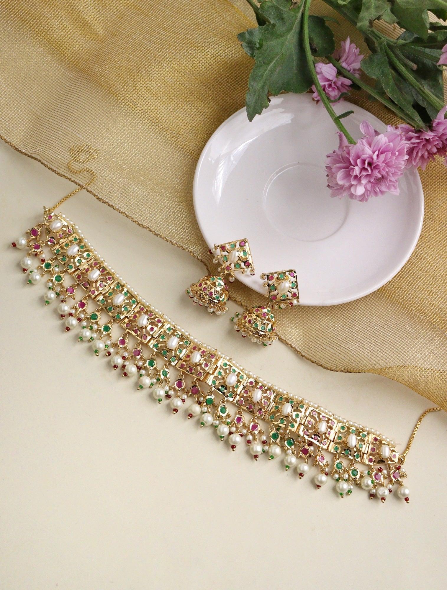  Bridal Multi Coloured Choker Set