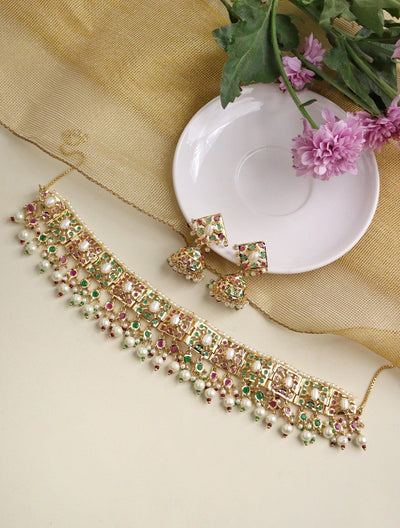  Bridal Multi Coloured Choker Set