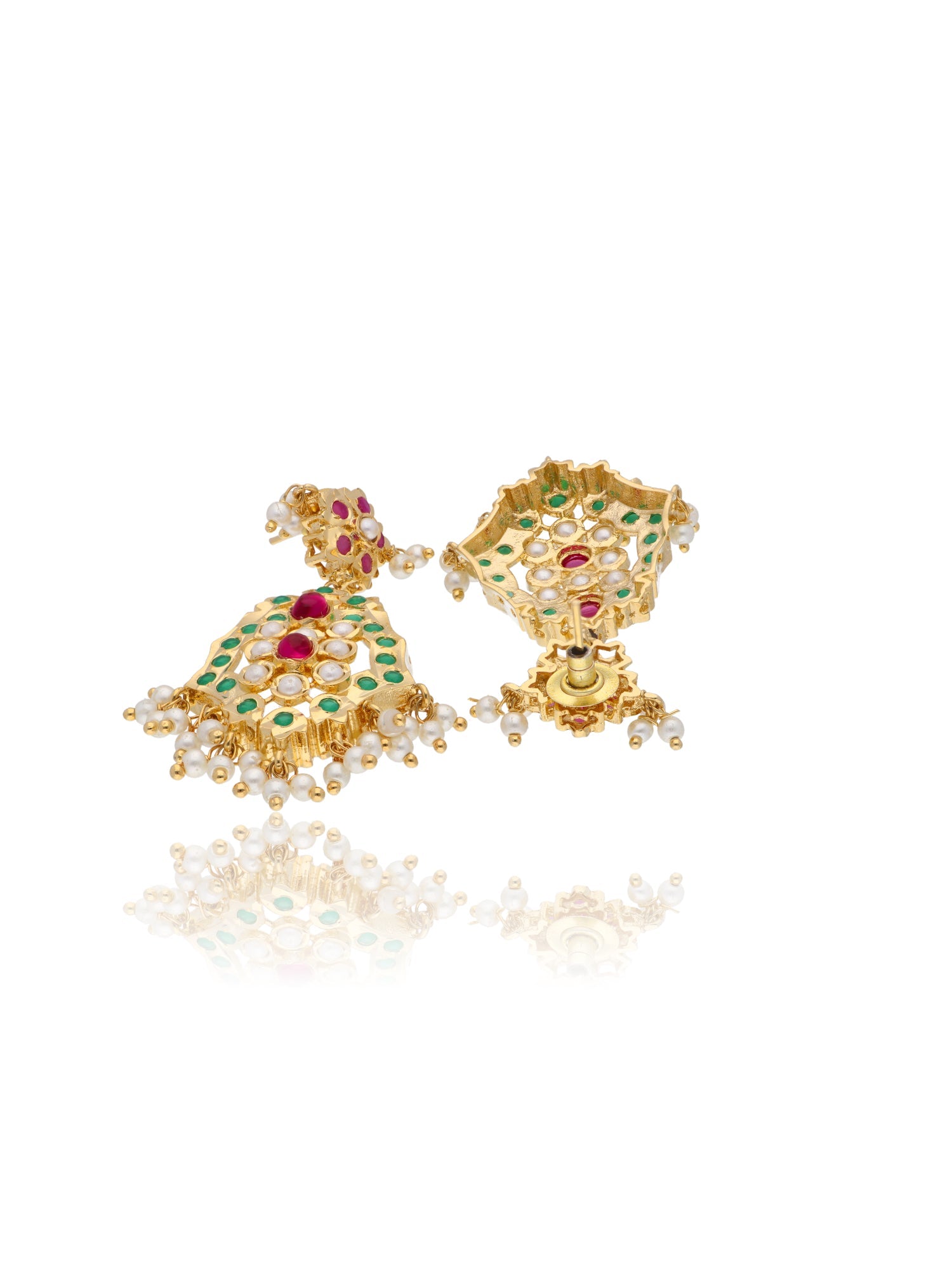 Bridal Jadau Multicoloured Stones and Pearls Embellished Long Necklace 