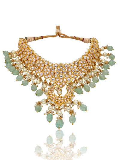 Bridal Jade Green and Kundan Choker Set 