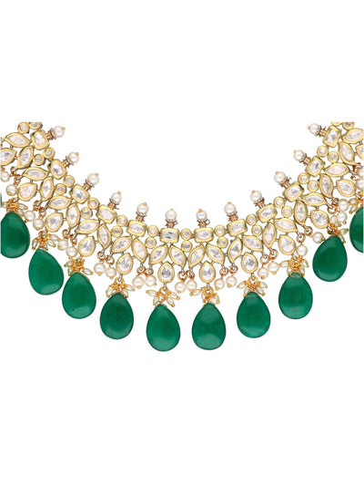 The Zoya Glow Getter Green Drops Necklace 