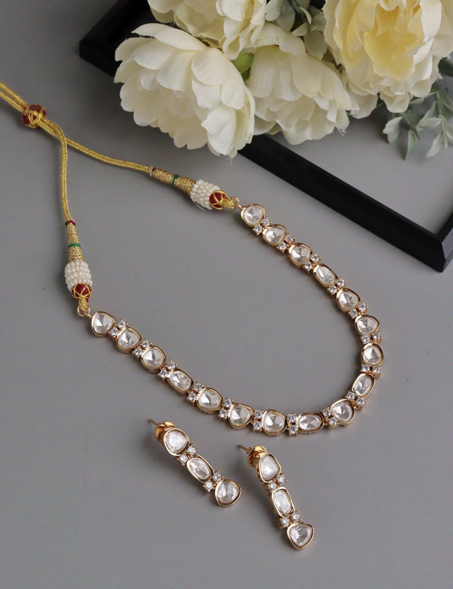 Kundan String Necklace Set