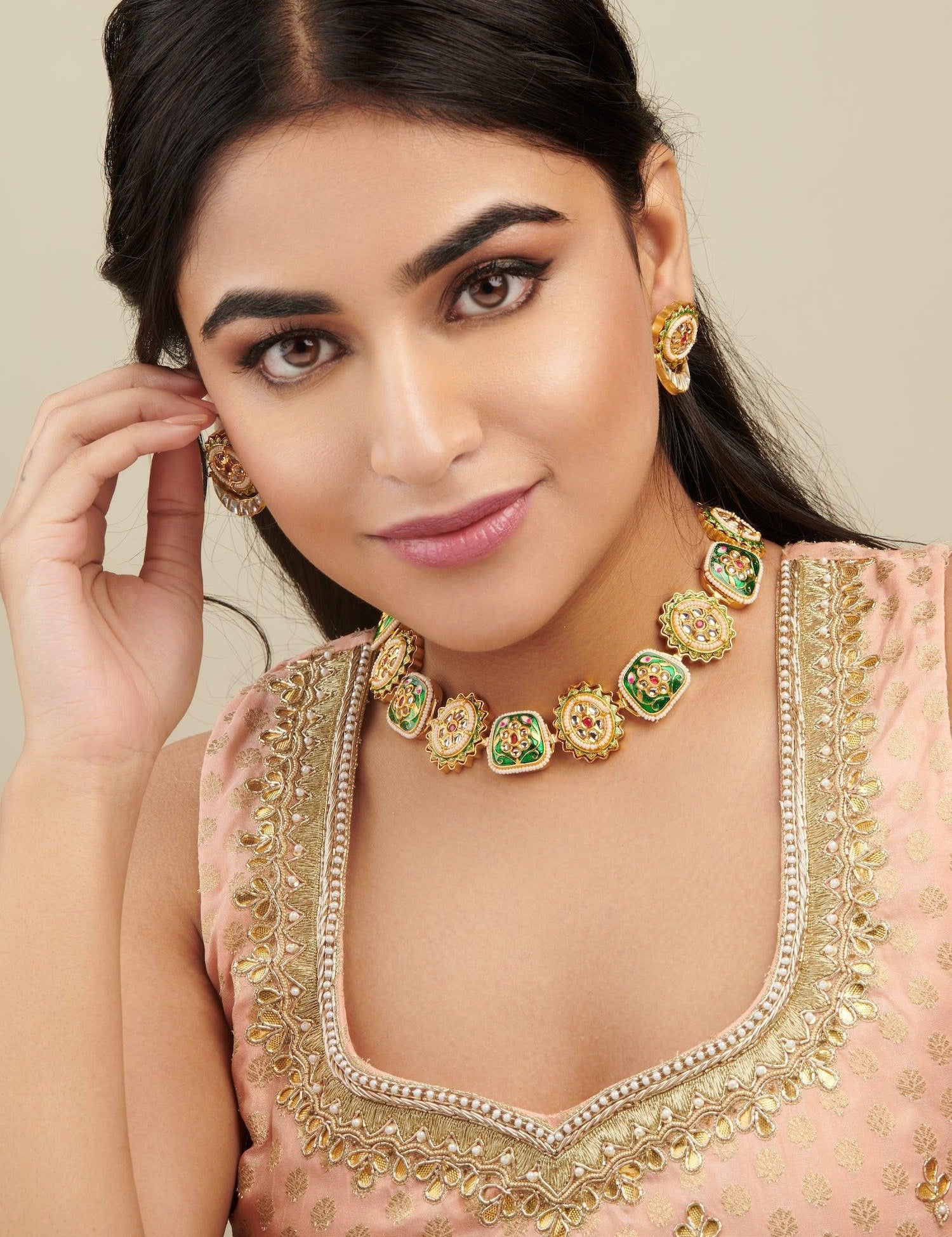 Kundan and Enamel Choker Set