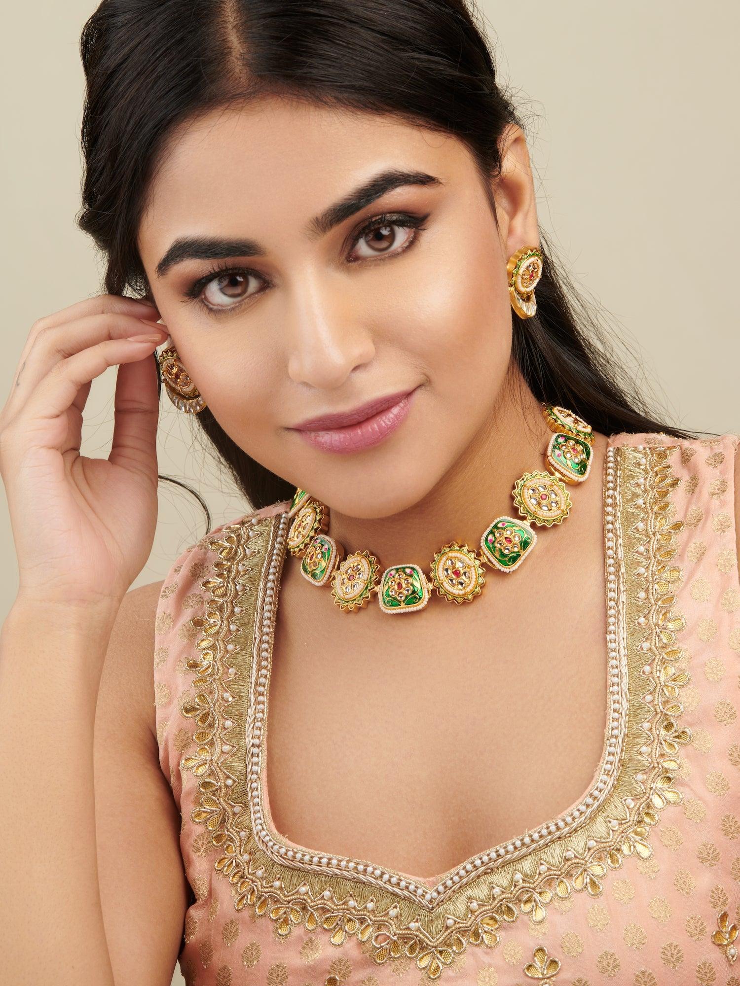 The Zoya Kundan and Meenakari Choker Set 