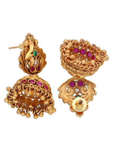 22K Gold Plated Intricate Laxmi Goddess Necklace Set 