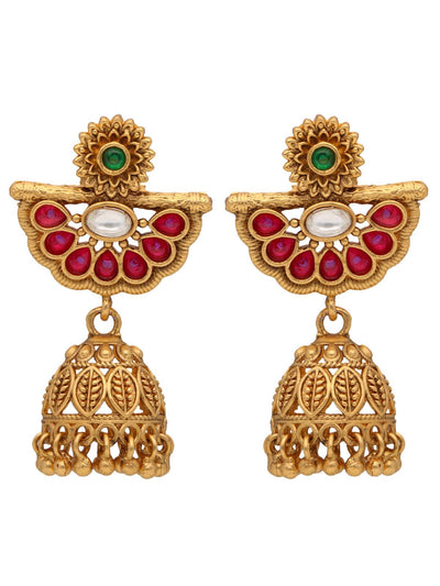 22K Gold Plated Flora Kundan Necklace Set 