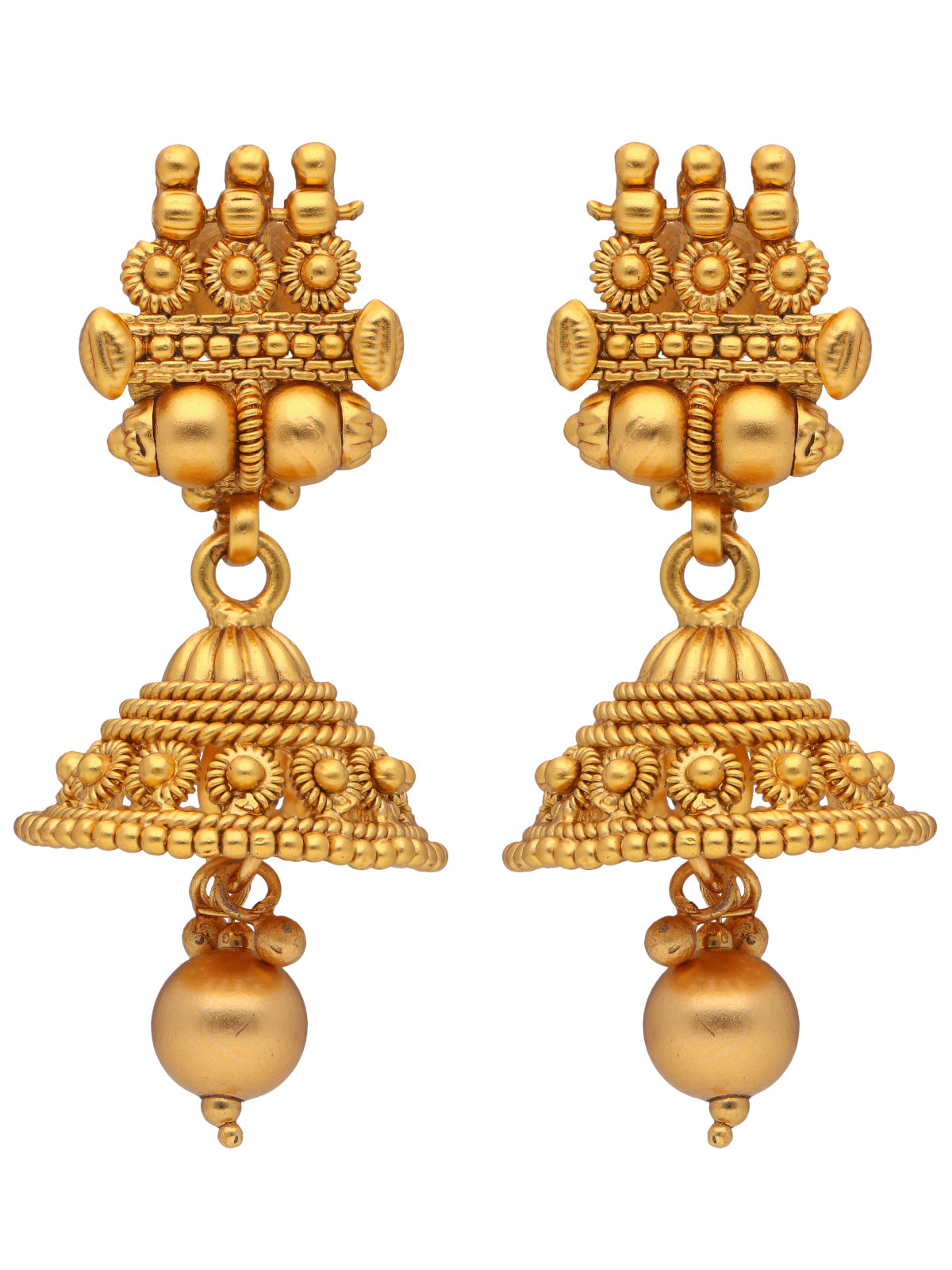 MEENAZ Traditional Temple Jewellery 18k One Gram Gold Ethnic Brass Stylish  South Indian Screw Back Studs Round Ruby Jhumkas Set Jhumka Earrings For  Women girls Ladies Latest -GOLD JHUMKI-M150 : Amazon.in: Fashion